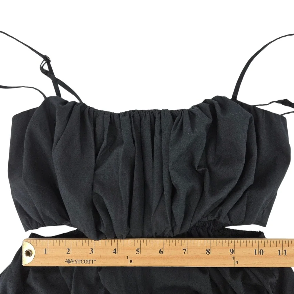 Abercrombie‎ & Fitch Bubble Top Cutout Maxi Dress Black S Tall Summer Chic